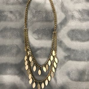 Long layered rhinestones necklace